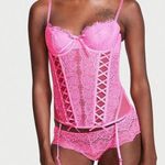 Victoria's Secret Victoria secret wicked lace up corset top w/garters SIZE small baby pink Photo 2