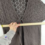 Gap  Large L Cardigan Sweater Y2K 90s Grunge Whimsy Casual Brown Crochet Women's Photo 7
