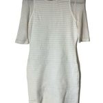 Cache Ivory Knit Crochet Sleeve Dress Size Medium Photo 1