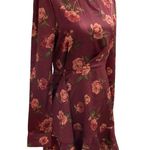 Forever 21  Mock Neck Burgundy Floral Party Mini Dress Size S Small Longsleeve #2 Photo 2