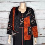 draper's & damon's Draper’s & Damon’s Sz 1X Black & Brown Patchwork 2 Pc. Jacket & Dress Outfit Set Photo 1