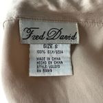 Fred David Vintage Light Tan 100% Silk Blouse Top with Ruffle Cuffs Small Photo 3