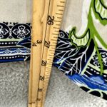 JM Collection ‎ Top S Blue Beige Floral Paisley Tunic Boho Border Print Resort Photo 5