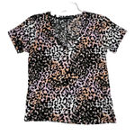 Veronica Beard Shirt Womens XS Pink Black Leopard Cheetah T Shirt Tee Casual Photo 0