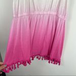 Victoria's Secret Victoria’s Secret Mini Dress Swim Cover White Pink Ombre Tassle Hem Sz Small Photo 7