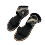 Vince  Mailin Snake Embossed Ankle Wrap Flat leather Sandal Sz 6.5 Statement Chic Photo 3