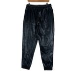 Rue 21 Faux Leather Joggers Womens L Black Drawstring Stretch High Rise Biker Photo 3