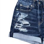 American Eagle  Curvy Hi-Rise Shortie Jean Shorts Dark Wash Distressed Women’s 00 Photo 4