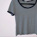 Charlotte Russe Navy Blue & White Striped Ribbed Top Photo 3