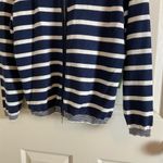 Madison Grey Striped Navy and White Cardigan Size PXL Blue Photo 2
