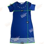 Quacker Factory  Blue White Size XS Short Sleeve‎ Striped Hem Knit Dress Grommets Photo 14