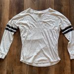 PINK - Victoria's Secret  Fitted White and Black Long Sleeve Jersey Photo 2