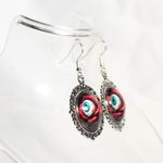 Handmade Gothic Victorian "Beauty is in the Eye of the Beholder" Rose Eyeball Earrings Photo 5