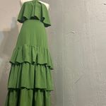 Elegant Green Tiered Maxi Dress Size L Photo 7