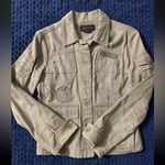 BCBG MAXAZRIA Women’s Denim Military Style Jacket Patches Size Small Photo 1