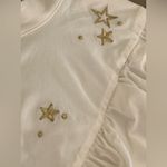 Karen Millen  Ruffle Gold stars ⭐️ Embroidered Button Down Shirt Photo 3