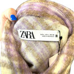 ZARA  Cropped‎ Plaid Jacket Shacket Purple Cream Size Large Photo 9