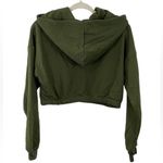 Naked Wardrobe NWOT Naked‎ Wardrobe Olive Green Cropped Hoodie Size LARGE Photo 3