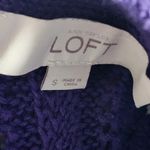 Loft  Purple Cotton Short Sleeve Cardigan Sweater Photo 5