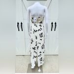 Paper Heart  Black Leaf Strapless Dress with linen Photo 2