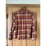 Frye Ruffle Plaid Flannel Button Down Blouse Women’s size XL Photo 6