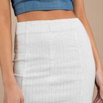 Free People White Striped Femme Skirt Photo 0