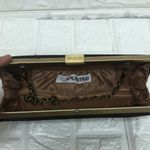 Unlisted  bronze glitter & gold clutch oval purse 8.5”‎ x 3.5” Photo 2