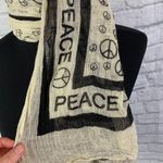 D&Y Peace scarf or home decor ivory and black color 32.5”x40” Photo 1