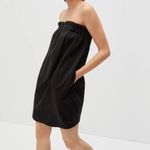 Everlane Paper Bag Dress Black Cotton Mini Pockets Neutral Casual summer Medium Photo 1