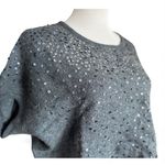Free People Womens Oversized Stardust Sequin Batwing Gray Wool Sweater - L XL Photo 1