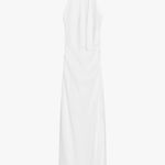 ZARA  White Halter Maxi Dress wedding party evening coctail fitted bodycon Photo 5