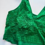 Aerie NWT Waffle Knit Lace V Back Longline Bralette Bra Green Size Medium M NEW Photo 8