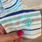 Coolibar Women’s Cabana Swim Coverup Dress Full Zip UPF50+ Striped Blue Size M Photo 4