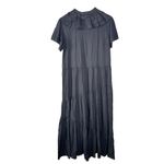 Topshop  Black Assymetrical Tiered Maxi Dress Size 6 Photo 1