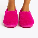 UGG  Women’s Fuzzy Slippers Hot Pink Size 8 Photo 1