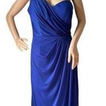 XScape NWT Blue Embellished One Shoulder Ruched Maxi Dress Gown size 14 Photo 1