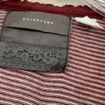 Anthropologie Anthro Guinevere Burgundy Striped Ruffle Cardigan Photo 2