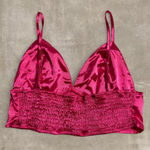 SheIn Hot Pink Satin Bralette with Adjustable Straps - M Photo 1