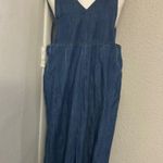 Forever 21 Denim V-Neck Adjustable Wideleg Jumpsuit/Overalls S Boho Festival Photo 0