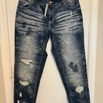 Denim & Flower New! Denin Floral Girlfriend Ankle Jeans Size 8 Photo 0