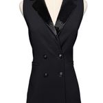 Alice + Olivia Carlena Tuxedo Romper Double Breasted Blazer black beaded size 2 Photo 4