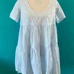 A New Day  striped blue and white flutter shirt sleeve tiered dress in size xs Photo 0