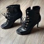 I.N.C Florita Lace Up/Zipper Black High Heel Ankle Boots Size 8.5 Photo 4