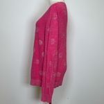 Liz Claiborne Cotton Blend Raspberry Polka Dot Sweater Women’s Size Medium Photo 3