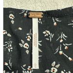 Free People  Lolita Top Womens Large Black Floral Long Sleeve Smocked Square Neck Photo 6