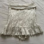 Deadstock Alara silk blend cream crinkle texture stunning flirty skirt Size 6 White Photo 3