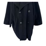 Vintage MARELLA ITALY Wool Angora Shawl Hooded Collar Coat Jacket Size 10 Black Photo 5