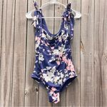 Imperfect Une Piece luxury swimsuit removable bows one piece blue pink floral 6 Photo 6