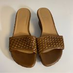 Stuart Weitzman  Brown Leather Woven Slide Sandals Size 5.5 Photo 1