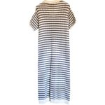 Miou Muse Striped Open Knit Midi Dress Collared Blue/White Size M NEW Blue Size M Photo 10